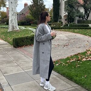 Top Shop Gray Double-Breasted Coat